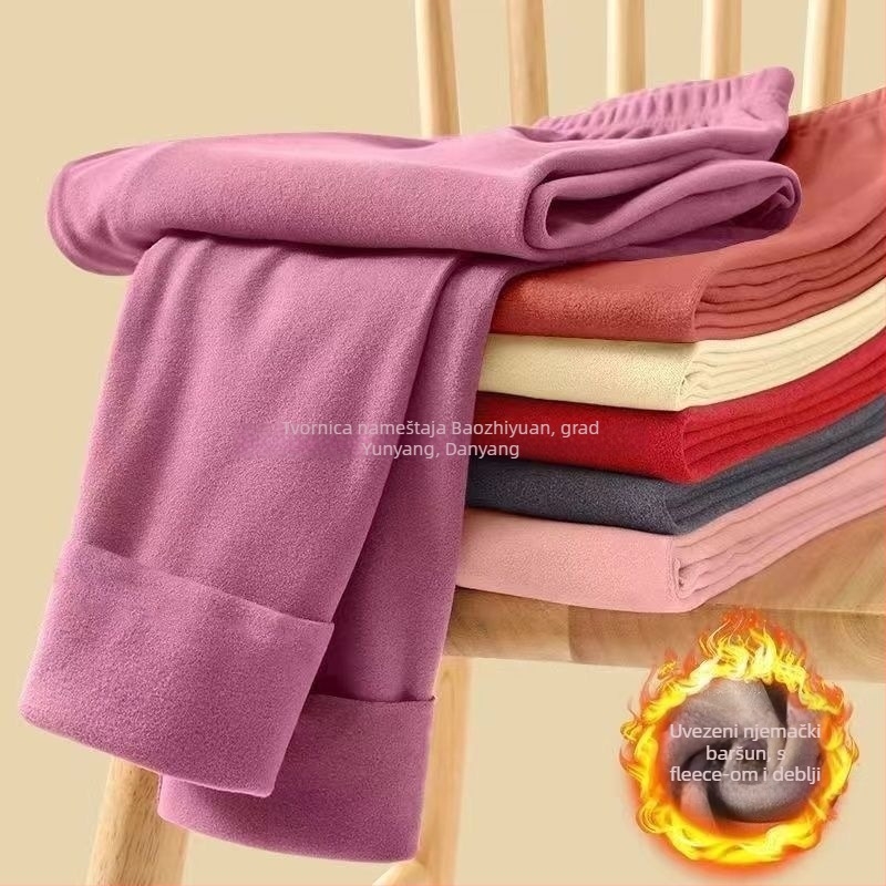 Unisex termoske tajice, s fleece podstavom, trostruko slojevite bez šavova, akrilno vlakno, ekstra debele 501–600 g/m²