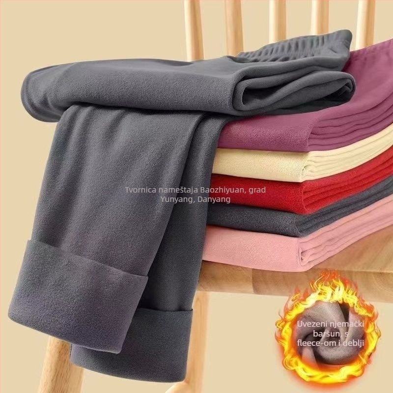 Unisex termoske tajice, s fleece podstavom, trostruko slojevite bez šavova, akrilno vlakno, ekstra debele 501–600 g/m²