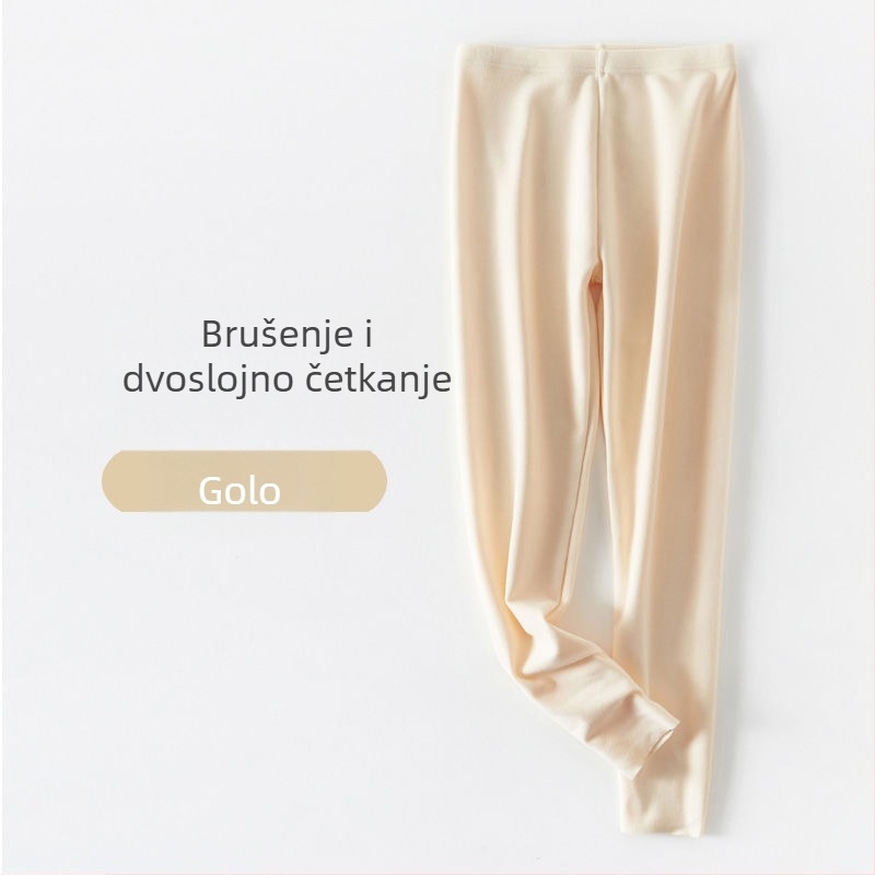 Unisex termoske tajice, s fleece podstavom, trostruko slojevite bez šavova, akrilno vlakno, ekstra debele 501–600 g/m²