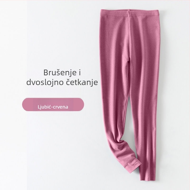 Unisex termoske tajice, s fleece podstavom, trostruko slojevite bez šavova, akrilno vlakno, ekstra debele 501–600 g/m²