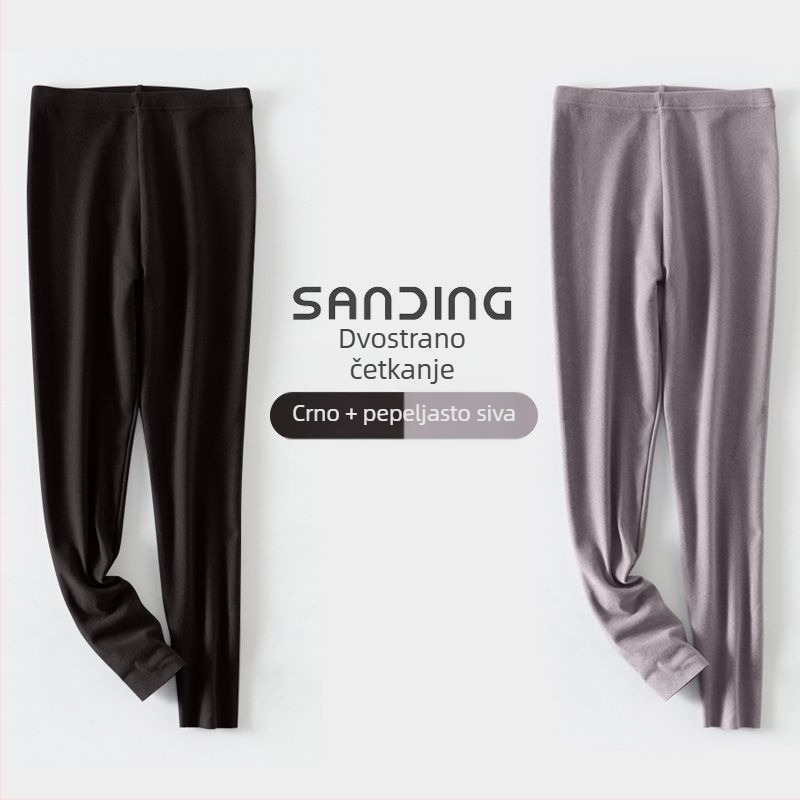 Unisex termoske tajice, s fleece podstavom, trostruko slojevite bez šavova, akrilno vlakno, ekstra debele 501–600 g/m²