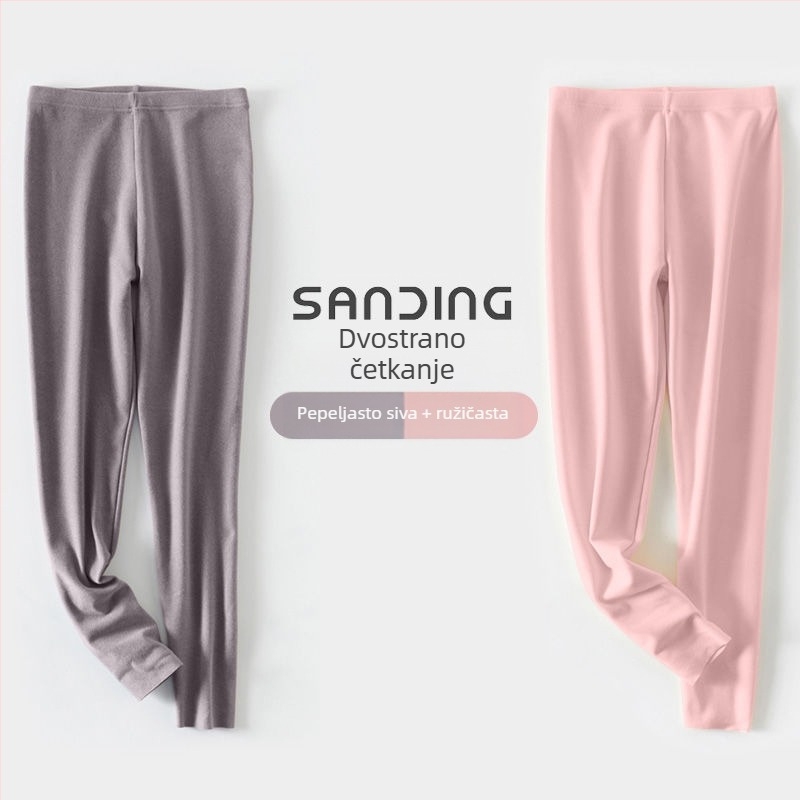 Unisex termoske tajice, s fleece podstavom, trostruko slojevite bez šavova, akrilno vlakno, ekstra debele 501–600 g/m²