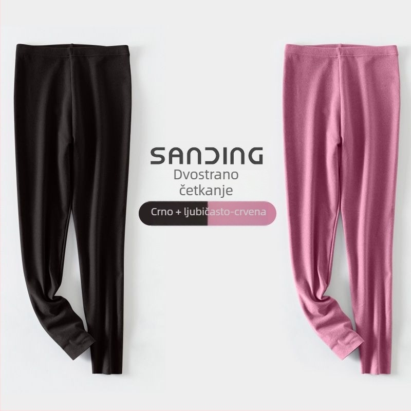 Unisex termoske tajice, s fleece podstavom, trostruko slojevite bez šavova, akrilno vlakno, ekstra debele 501–600 g/m²