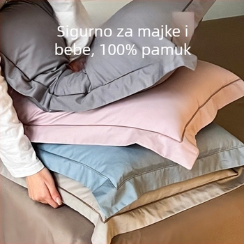 Luoyi set navlaka za jastuke – satinsko tkanje, Pima pamuk, reaktivno bojanje, moderan minimalistički stil
