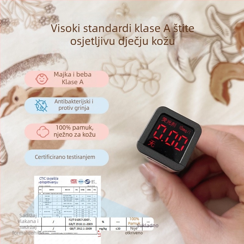 Set bebi posteljine od 100% pamuka s patchwork dizajnom: navlaka za madrac s elastikom, ploski list i zaštitnik madraca