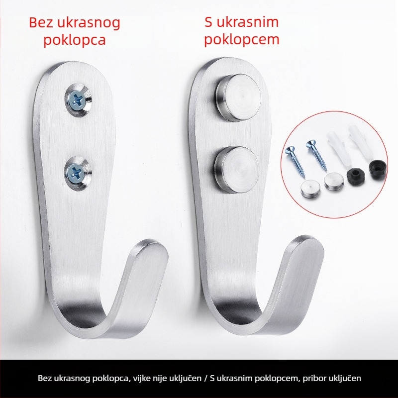 Kuka za kaput, čelični nehrđajući materijal, jednostruka kuka, model 1179, završna obrada žičanim crtežom, za kupaonicu