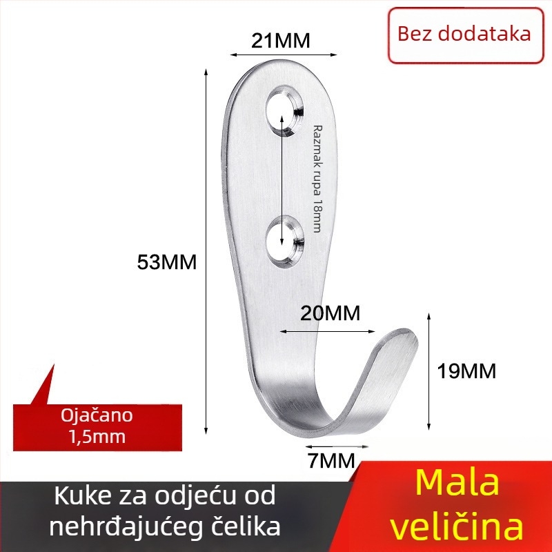 Kuka za kaput, čelični nehrđajući materijal, jednostruka kuka, model 1179, završna obrada žičanim crtežom, za kupaonicu