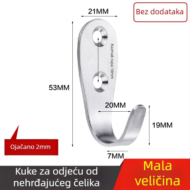 Kuka za kaput, čelični nehrđajući materijal, jednostruka kuka, model 1179, završna obrada žičanim crtežom, za kupaonicu