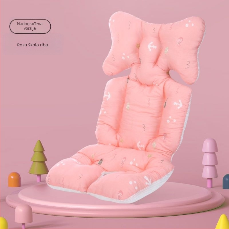 Jastuk za sjedalo kolica - pamuk, prilagodljiv, za djecu od 0-1 godina (Materijal: pamuk; Dob: 0-1 godina; Prilagodljivost: Da)