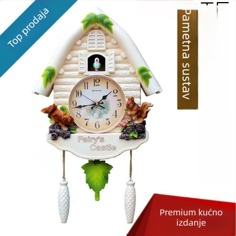 Zidni sat u karikaturalnom stilu, europskog dizajna za dnevni boravak, s pokretom skok sekunde, na baterije, safir kućište i kvarcni stakleni brojčanik