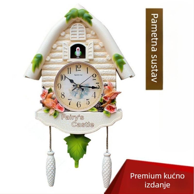 Zidni sat u karikaturalnom stilu, europskog dizajna za dnevni boravak, s pokretom skok sekunde, na baterije, safir kućište i kvarcni stakleni brojčanik