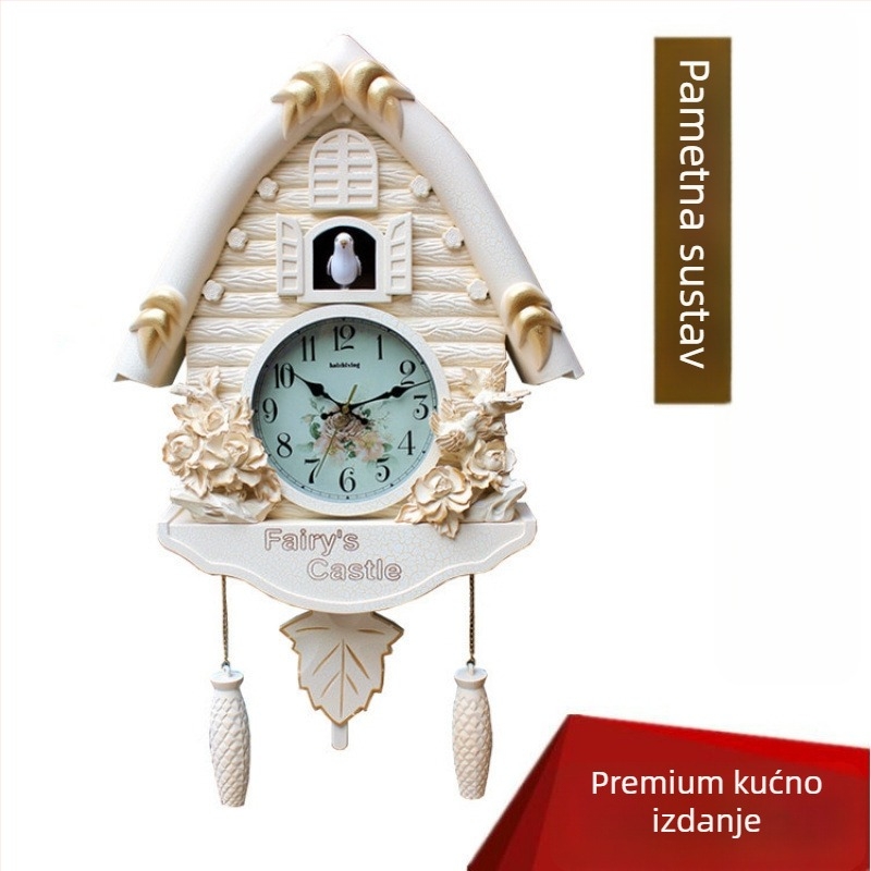 Zidni sat u karikaturalnom stilu, europskog dizajna za dnevni boravak, s pokretom skok sekunde, na baterije, safir kućište i kvarcni stakleni brojčanik