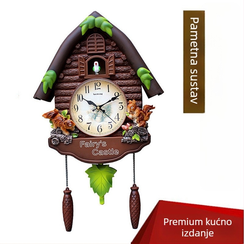 Zidni sat u karikaturalnom stilu, europskog dizajna za dnevni boravak, s pokretom skok sekunde, na baterije, safir kućište i kvarcni stakleni brojčanik