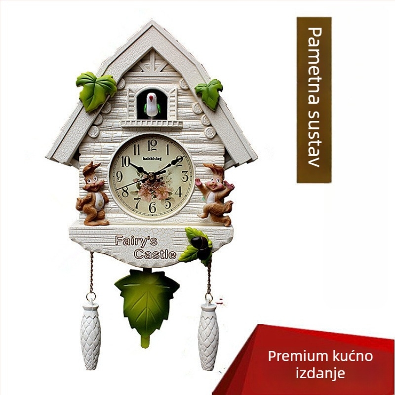 Zidni sat u karikaturalnom stilu, europskog dizajna za dnevni boravak, s pokretom skok sekunde, na baterije, safir kućište i kvarcni stakleni brojčanik