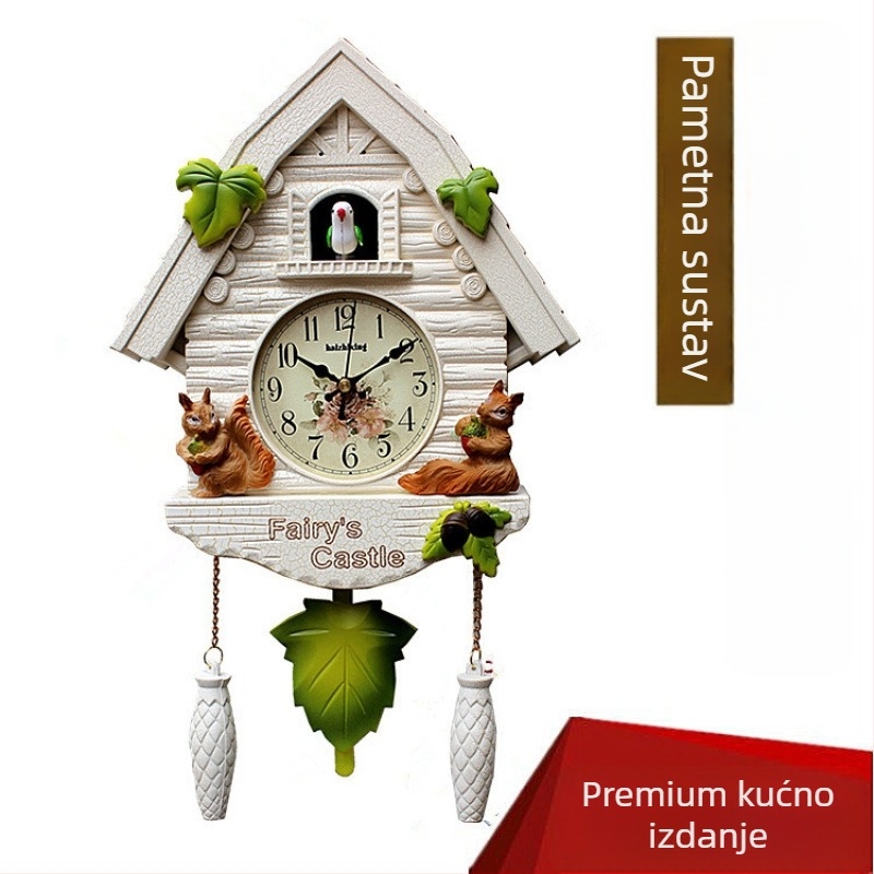 Zidni sat u karikaturalnom stilu, europskog dizajna za dnevni boravak, s pokretom skok sekunde, na baterije, safir kućište i kvarcni stakleni brojčanik