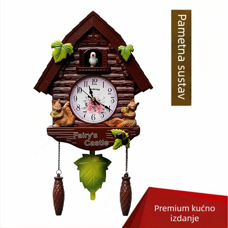 Zidni sat u karikaturalnom stilu, europskog dizajna za dnevni boravak, s pokretom skok sekunde, na baterije, safir kućište i kvarcni stakleni brojčanik