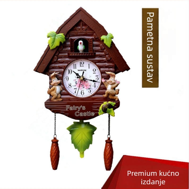 Zidni sat u karikaturalnom stilu, europskog dizajna za dnevni boravak, s pokretom skok sekunde, na baterije, safir kućište i kvarcni stakleni brojčanik