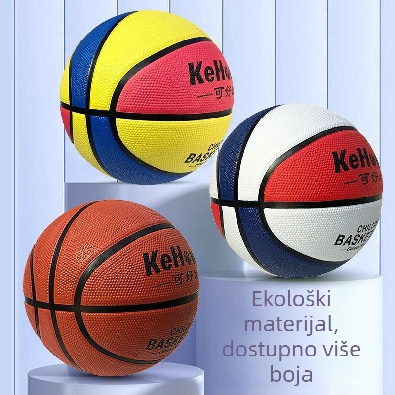 Plave gumene košarkaške lopte s otpornošću na habanje — veličine 7 (odrasli), 5 (mladi), 3 (djeca), za školska natjecanja, treninzi unutra i vani