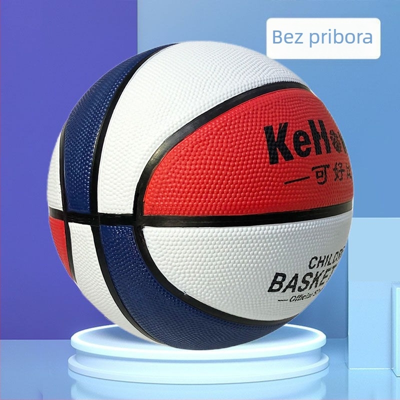 Plave gumene košarkaške lopte s otpornošću na habanje — veličine 7 (odrasli), 5 (mladi), 3 (djeca), za školska natjecanja, treninzi unutra i vani