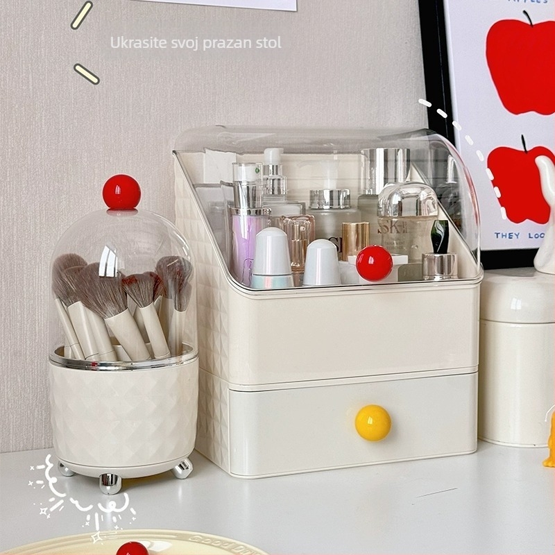 Beichuan Organizator kozmetike za stolni stol — tip ladice, stakabilan, otporan na prašinu, plastično tijelo, preklopni poklopac