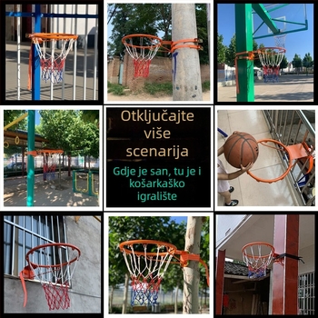 Zidni koš za košarku, bez bušenja, s mogućnošću zakucavanja, za unutarnje treninge djece