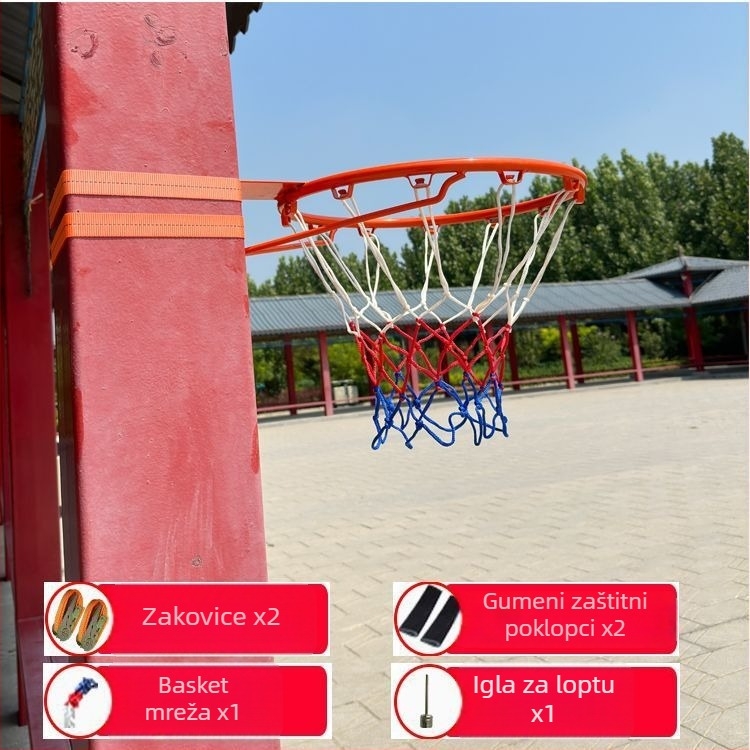 Zidni koš za košarku, bez bušenja, s mogućnošću zakucavanja, za unutarnje treninge djece