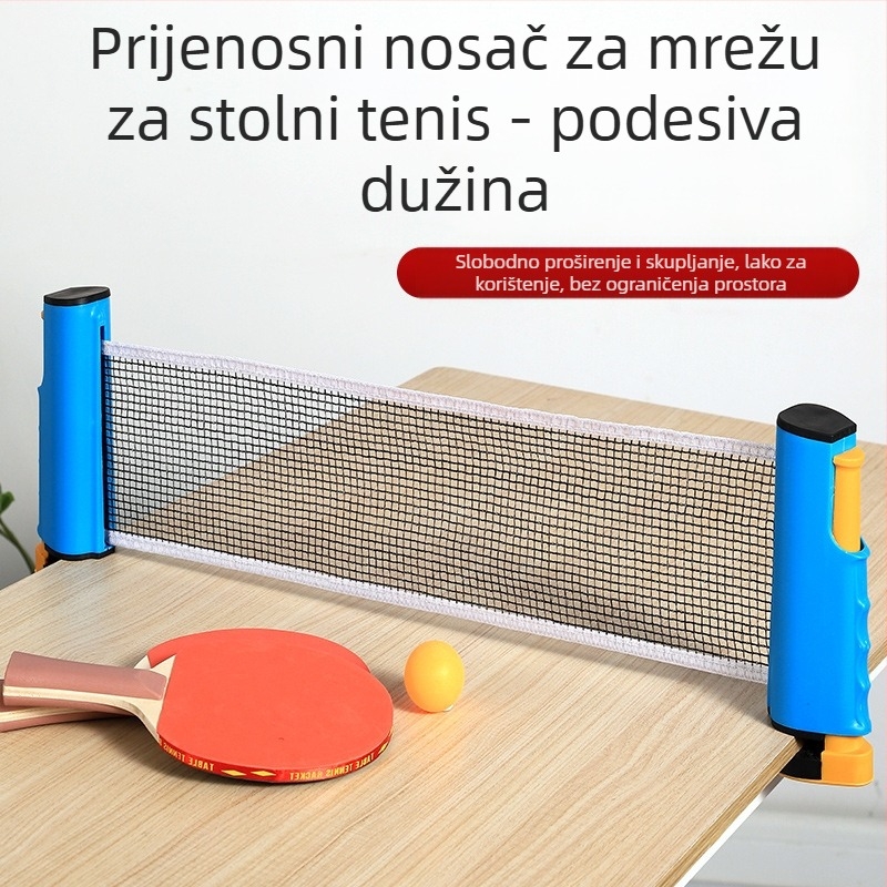 Stalak za stolni tenis s teleskopskom mrežom, ABS materijal, težina 1 kg, prijenosan, za vanjsku upotrebu
