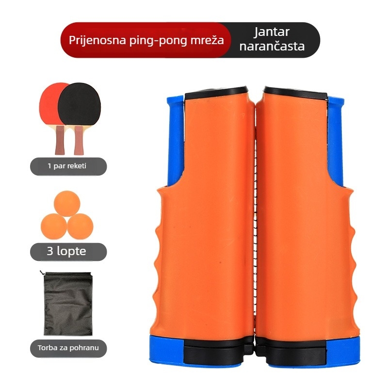 Stalak za stolni tenis s teleskopskom mrežom, ABS materijal, težina 1 kg, prijenosan, za vanjsku upotrebu