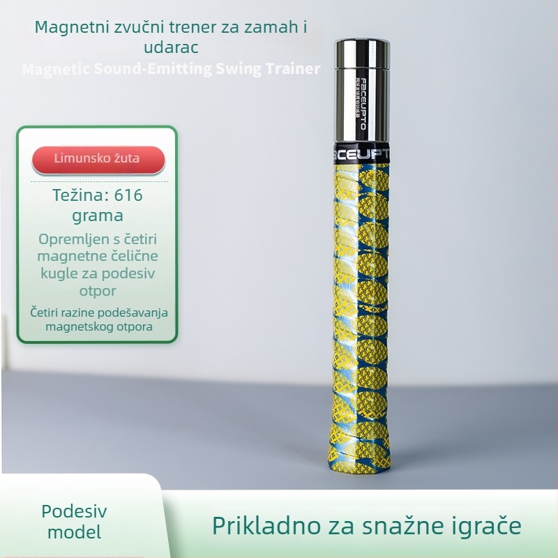 Teniski trening uređaj za zamah s magnetskom kontrolom i zvučnom povratnom informacijom — simulira stvarni doživljaj udarca i poboljšava vještine udaranja; Marka: Other; Podrijetlo: Other; Kategorija: Tenis; Materijal: svila cvijeta