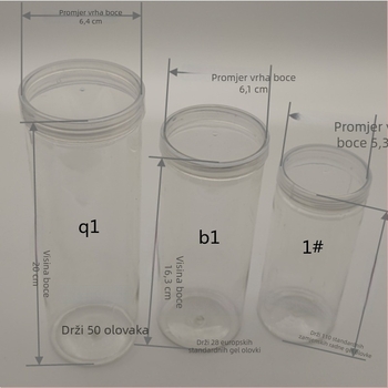 Plastična staklenka s poklopcem za pohranu olovaka i kemijskih olovaka – 40 otvora, materijal: TPE, težina 25 g, šifra proizvoda F879TT89MJS6T7