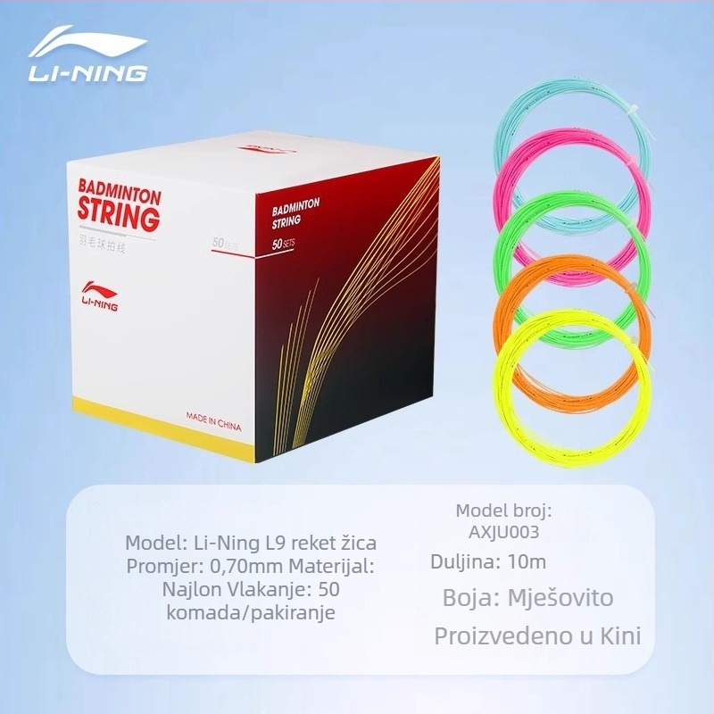 Li Ning struna za badminton raketu – najlon vlakno, visoka elastičnost, izdržljivost
