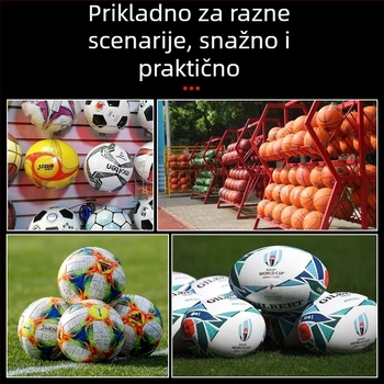 Mrežasta torba za pohranu lopti; kapacitet do 12 lopti; materijal: polipropilen, poliester, polietilen; mogućnost prilagođene izrade; marka Huihua; pogodna za košarku i druge vanjske sportove.