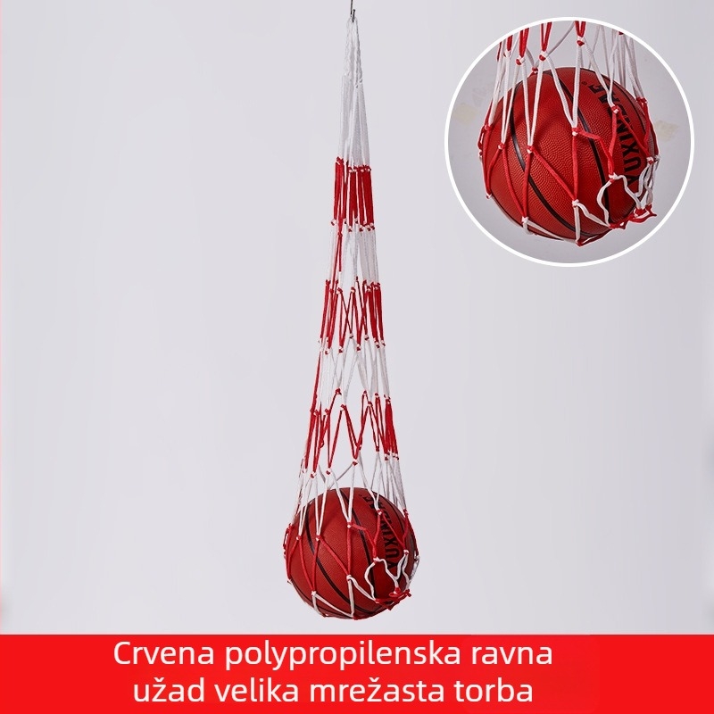 Mrežasta torba za pohranu lopti; kapacitet do 12 lopti; materijal: polipropilen, poliester, polietilen; mogućnost prilagođene izrade; marka Huihua; pogodna za košarku i druge vanjske sportove.