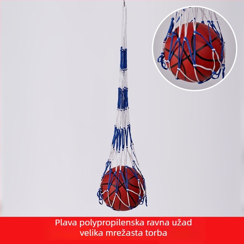 Mrežasta torba za pohranu lopti; kapacitet do 12 lopti; materijal: polipropilen, poliester, polietilen; mogućnost prilagođene izrade; marka Huihua; pogodna za košarku i druge vanjske sportove.