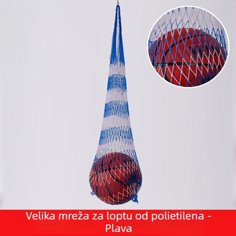 Mrežasta torba za pohranu lopti; kapacitet do 12 lopti; materijal: polipropilen, poliester, polietilen; mogućnost prilagođene izrade; marka Huihua; pogodna za košarku i druge vanjske sportove.