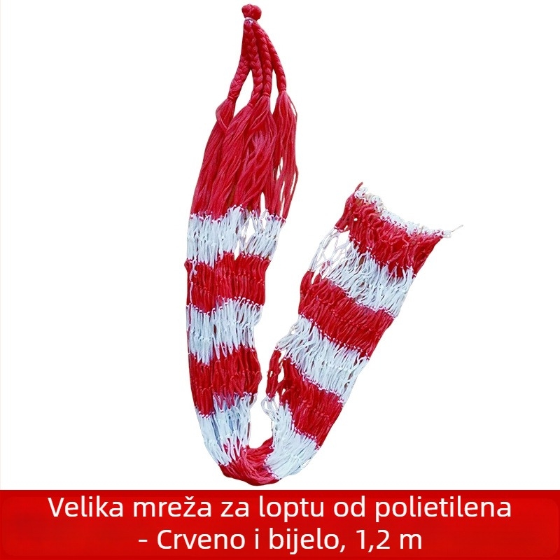 Mrežasta torba za pohranu lopti; kapacitet do 12 lopti; materijal: polipropilen, poliester, polietilen; mogućnost prilagođene izrade; marka Huihua; pogodna za košarku i druge vanjske sportove.