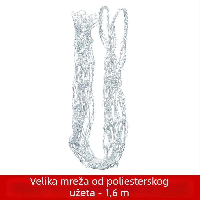 Mrežasta torba za pohranu lopti; kapacitet do 12 lopti; materijal: polipropilen, poliester, polietilen; mogućnost prilagođene izrade; marka Huihua; pogodna za košarku i druge vanjske sportove.