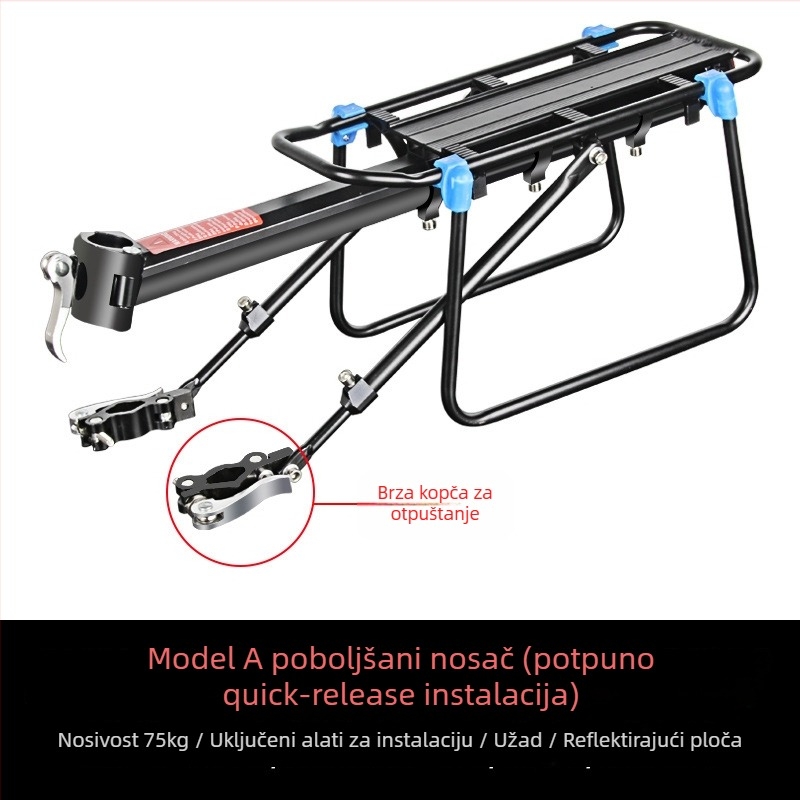 Zadnji nosač bicikla s brzim oslobađanjem za cestovna i MTB bicikle – Kuasuodt/speed sports – Unisex