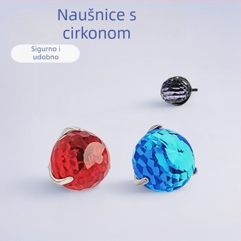 F136 Piercing nakit od titanija: ušne naušnice u obliku disco svjetlosne žarulje, stud za usne s G23 cirkonima i stud za jezik, DIY piercing