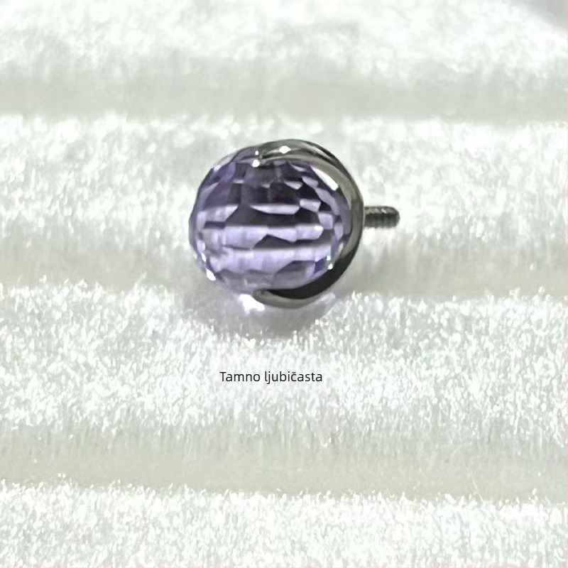 F136 Piercing nakit od titanija: ušne naušnice u obliku disco svjetlosne žarulje, stud za usne s G23 cirkonima i stud za jezik, DIY piercing