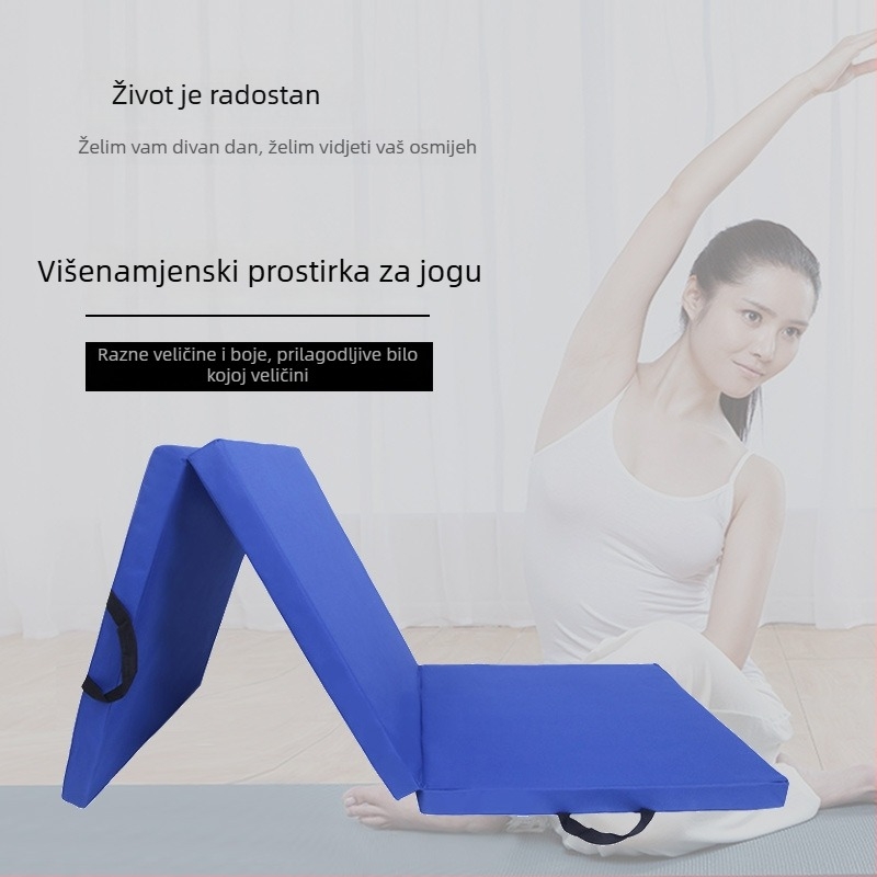 PU joga prostirka s tri dijela, sklopa za vježbanje i ples, protuklizna, 180×60×5 cm