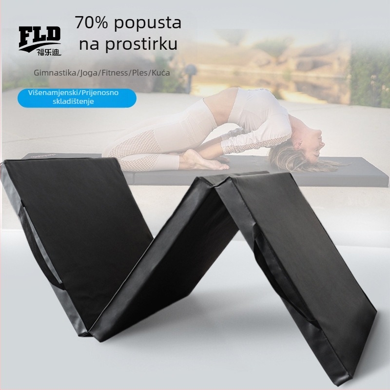 PU joga prostirka s tri dijela, sklopa za vježbanje i ples, protuklizna, 180×60×5 cm
