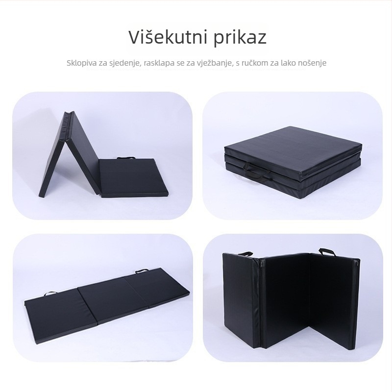PU joga prostirka s tri dijela, sklopa za vježbanje i ples, protuklizna, 180×60×5 cm