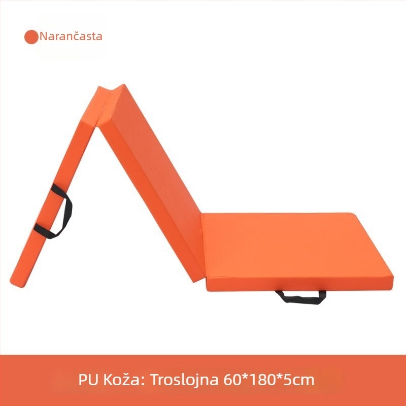 PU joga prostirka s tri dijela, sklopa za vježbanje i ples, protuklizna, 180×60×5 cm