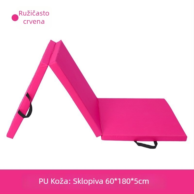PU joga prostirka s tri dijela, sklopa za vježbanje i ples, protuklizna, 180×60×5 cm