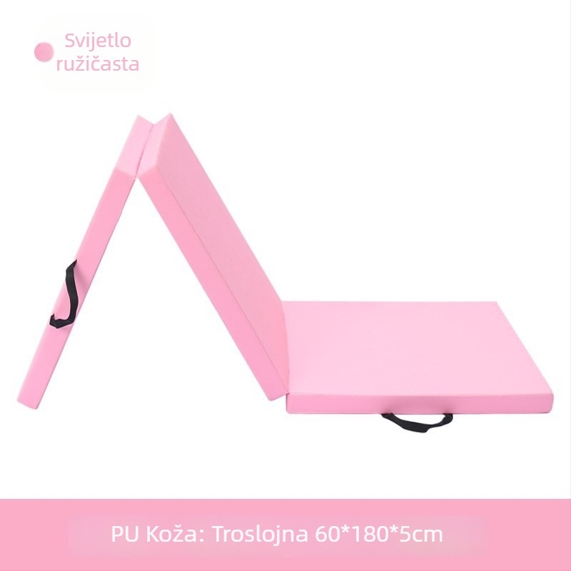 PU joga prostirka s tri dijela, sklopa za vježbanje i ples, protuklizna, 180×60×5 cm