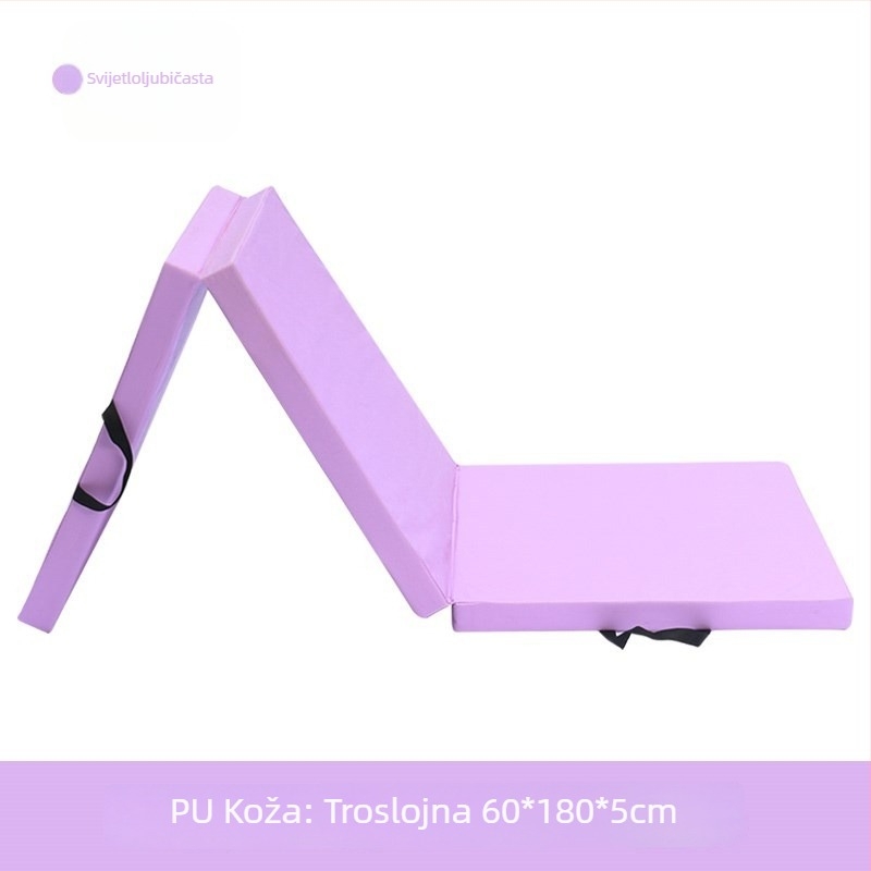 PU joga prostirka s tri dijela, sklopa za vježbanje i ples, protuklizna, 180×60×5 cm