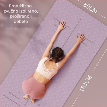 TPE joga prostirka za početnike, debljina 8 mm, protuklizna, bez mirisa, s uputama za ásane.