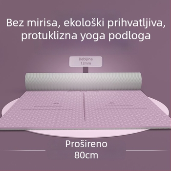TPE joga prostirka za početnike, debljina 8 mm, protuklizna, bez mirisa, s uputama za ásane.
