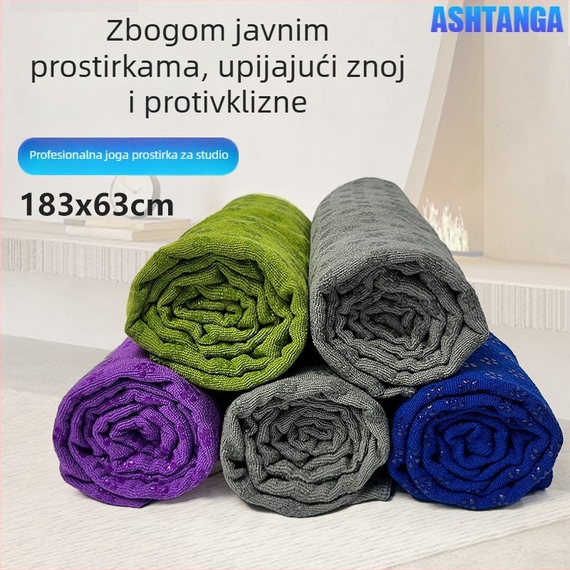 Protuklizni joga ručnik za prostirku s motivom cvijeta šljive u točkama, lagan, strojno pranje